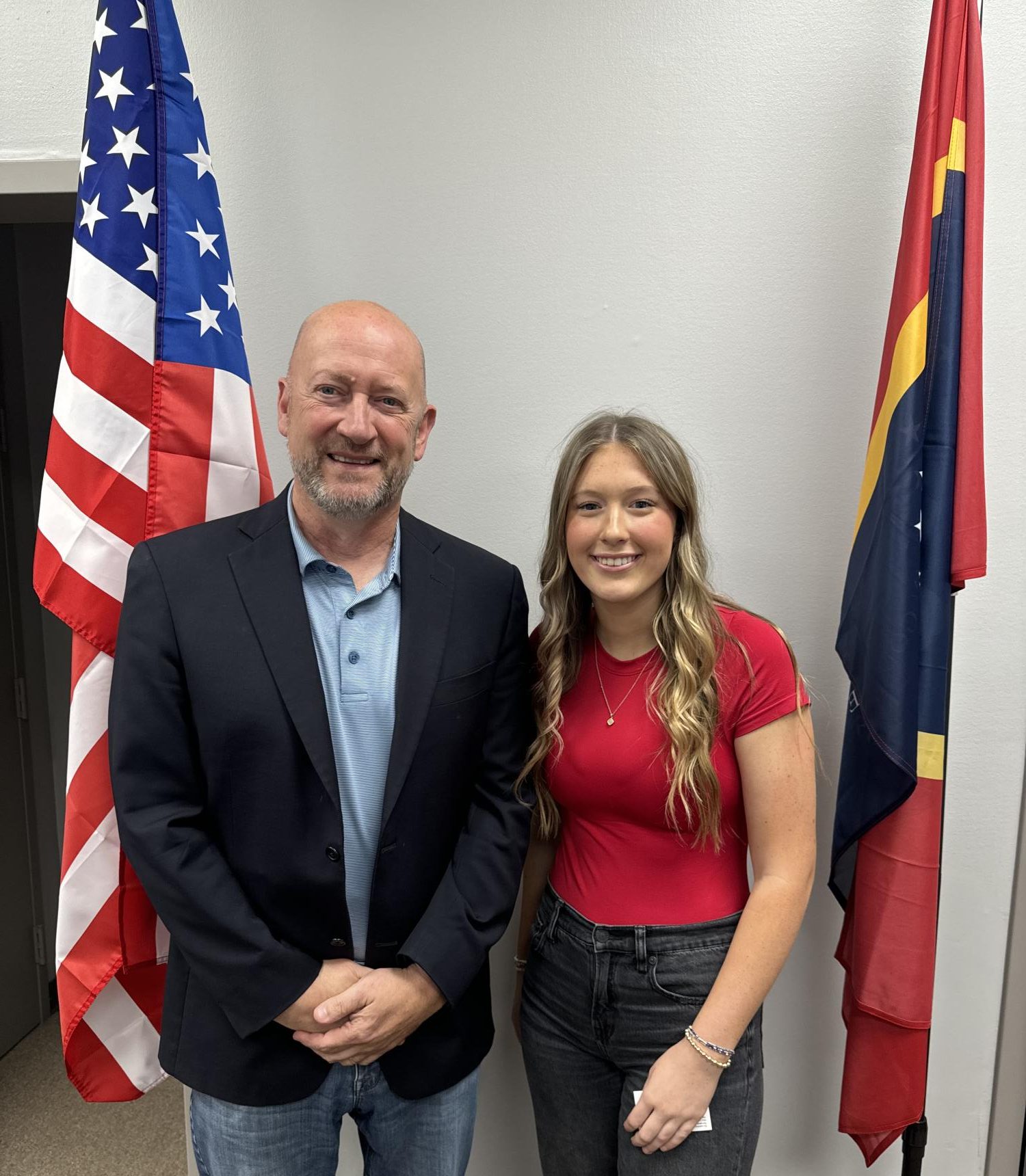 Staff Writer, Presley Taylor, with Mayor Chip Johnson